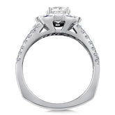Floral Diamond And Blue Sapphire Engagement Ring